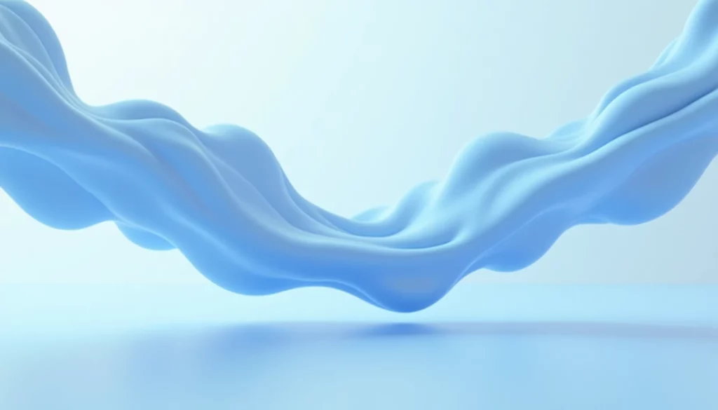 fluid three-dimensional shapes floating in a minimal pastel digital space